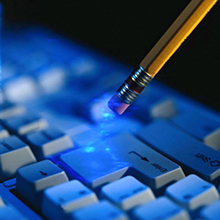 Magic Pencil in blue light